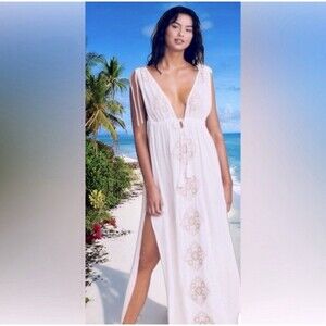 O’Neil  Suerte -Summer-Beach Boho Embroidered Sundress -Long Dress Size M